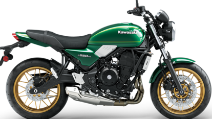 The new Kawasaki Z650 RS features the same exterior styling as the bigger Z900 RS motorcycle.