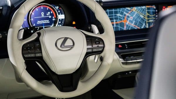 File Photo: The steering wheel and dashboard of a Toyota Motor Corp. Lexus LC 500 convertible vehicle. Photographer: Kyle Grillot/Bloomberg