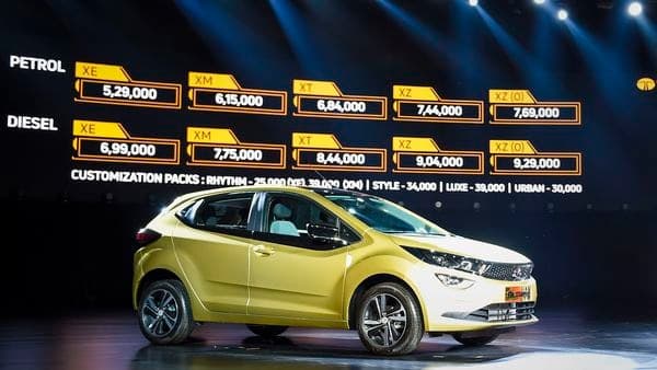 Altroz premium hatchback by Tata Motors on display during the launch in Mumbai.