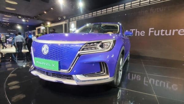 MG Motor unveiled the Marvel X electric SUV at the Auto Expo 2020 on day one