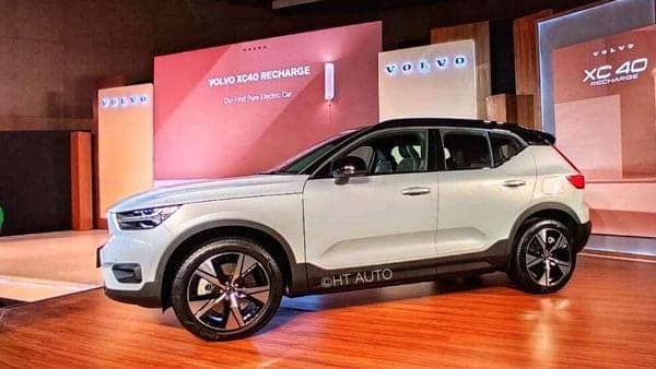 Volvo Cars India has showcased its XC40 Recharge electric SUV on Tuesday, March 9, 2021. (Photo credit: Prashant Singh/HT Auto)