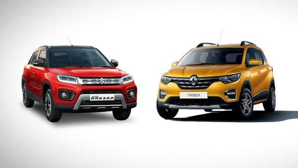 Renault Triber (right) secured a four-star rating in the Global NCAP crash tests, becoming the eighth safest car in India, and edged out Vitara Brezza (left), Maruti's only car in the list.