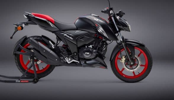 TVS Apache RTR 160 special edition motorcycle gets sporty colour and body decals.