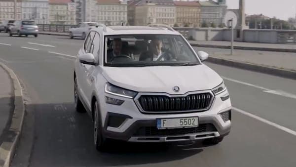 Volkswagen CEO Herbert Diess was seen test driving a Skoda Kushaq with Lubomir Antos, who designed the SUV for the Indian market. (Image courtesy: LinedIn/@herbertdiess)