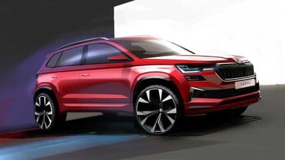 The new Skoda Karoq appears to sport new LED light units at the front and rear.