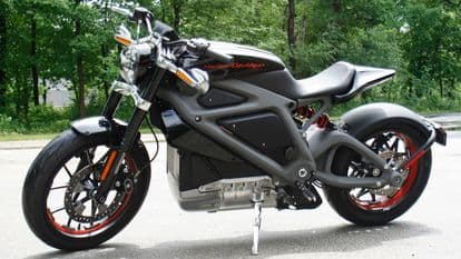 Harley-Davidson's electric motorcycle at the company's research facility in Wisconsin. Special purpose acquisition company AEA-Bridges Impact Corp is buying Harley-Davidson's LiveWire unit in a deal that will makes the division the first publicly traded electric motorcycle company in the US. (File photo)