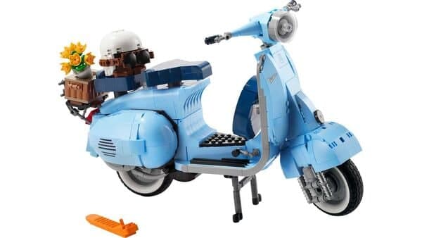 The Lego Vespa 125 scooter gets an iconic sky blue colour theme.