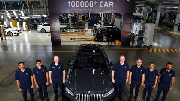 BMW Individual 740Li M Sport Edition with company officials at the Chennai facility.