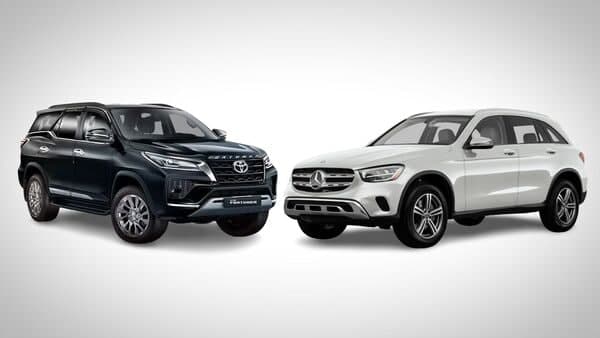 Toyota Fortuner SUV (left) are expected to see a price hike of up to 4 percent, while Mercedes GLC (right) will see prices go up by up to 3 percent from April 1.