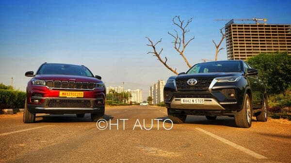 Jeep Meridian (left) is the latest SUV to enter the Indian car market in a segment that has long been dominated by Toyota Fortuner.