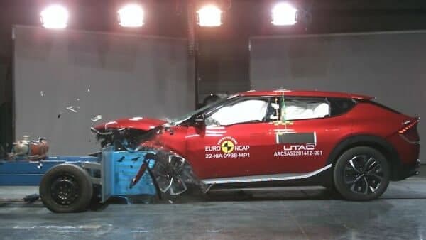 Kia EV6 during the Euro NCAP safety crash test