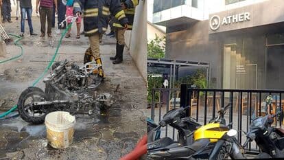 A fire broke out at Ather Energy's Nungambakkam dealership in Chennai. Few of the electric scooters were charred in the fire.