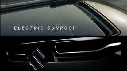 Screengrab of the teaser video of 2022 Maruti Brezza showing the electric sunroof