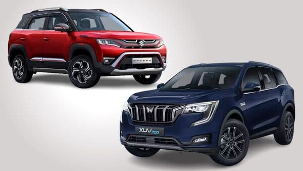 Maruti Suzuki Brezza (top) emerged as the leader in the SUV segment in August. Mahindra XUV700 (bottom), despite its long waiting period, featured among the top 10 SUVs sold in India last month.