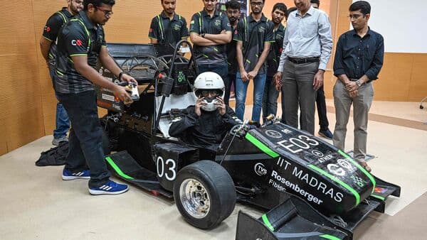 IIT Madras students team Raftar launches its first electric formula racing car in Chennai.
