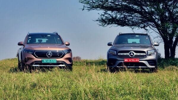Mercedes Benz will launch the EQB electric SUV (left) and the GLB three-row SUV (right) in India on December 2.