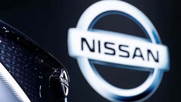 The Nissan logo is seen at their booth at the Tokyo Motor Show, in Tokyo, Japan.