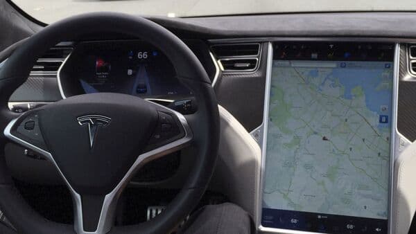 File photo of the inside of a Tesla vehicle used for representational purpose only