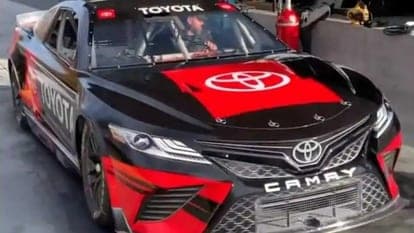 The all-electric Toyota Camry TRD could be the preview of a future NASCAR model. (Image: Twitter/Joe Gibbs Racing)