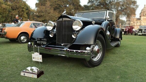The 1934 Packard 1107 Coupe Roadster that won the ‘Best of Show’ award car is owned by industrialist and car collector Gautam Singhania. (Image courtesy: Twitter/@@SinghaniaGautam)