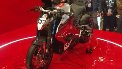 Ultraviolette's new concept motorcycle, F99 at the expo.