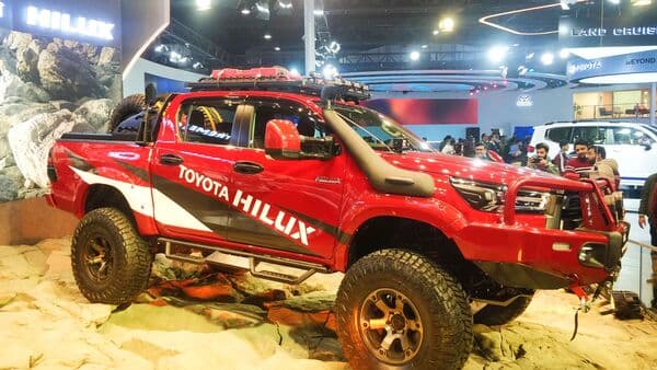 The Toyota Hilux Extreme Off-Road concept has a towering presence at the Auto Expo 2023