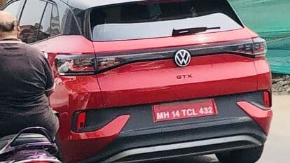 The GTX badge denotes that the test mule of the ID.4 was the high-performance version. (Photo courtesy: Twitter/AshishAUplap)