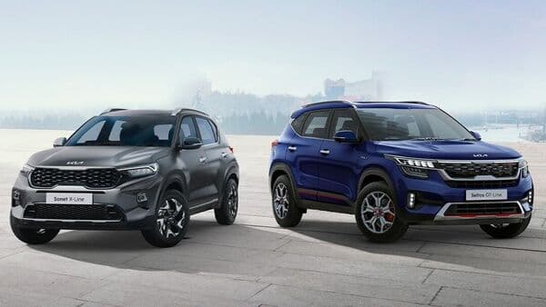 Kia Sonet (left) has become the Korean carmaker's best-selling model in India in April, beating Seltos SUV.