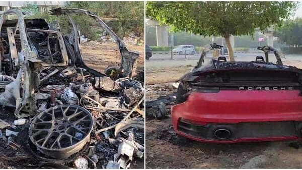 Majority of the Porsche 718 got destroyed with only the rear portion of the car recognizable. 
