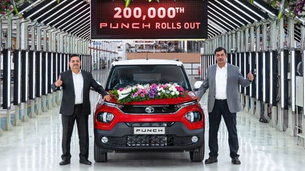The 200,000th units of Tata Punch at the company production facility.