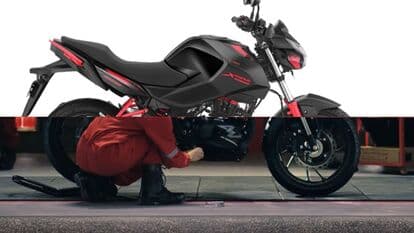 The latest teaser confirms the upgraded 4-valve engine on the Hero Xtreme 160R and USD forks instead of telescopic units