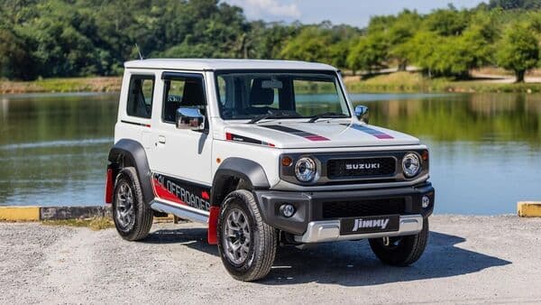 The Suzuki Jimny Rhino Edition gets the special decal extending to the bonnet and doors, along with the retro grille 