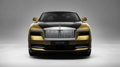 Rolls-Royce Spectre EV has traits of the Wraith with a slim front grille flanked by a split headlight units.