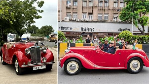 An Ahmedabad-based family has embarked on a one-of-its-kind road trip to London in a 1950 MG vintage car.