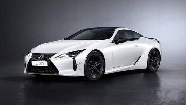 The 2024 Lexus LC 500h Limited Edition gets the new pearlescent white paint scheme with jet-black highlights
