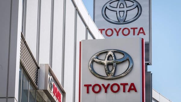 File photo of a Toyota banner outside a company showroom in Tokyo, Japan.