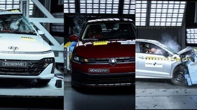 Hyundai Verna (left) has joined the likes of Volkswagen Virtus (centre) and Skoda Slavia (right) as the three safest cars tested by Global NCAP in a list dominated by SUVs like Mahindra Scorpio-N, XUV700 or Tata Nexon or Punch.