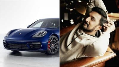 Actor Kichcha Sudeepa's Porsche Panamera GTS is finished in satin blue and gets a personalised finish