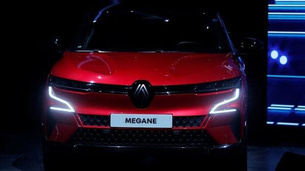 A Renault Megane E-Tech fully-electric car is displayed on Renault Group capital market day for its new electric vehicle unit Ampere in Paris on November 15.