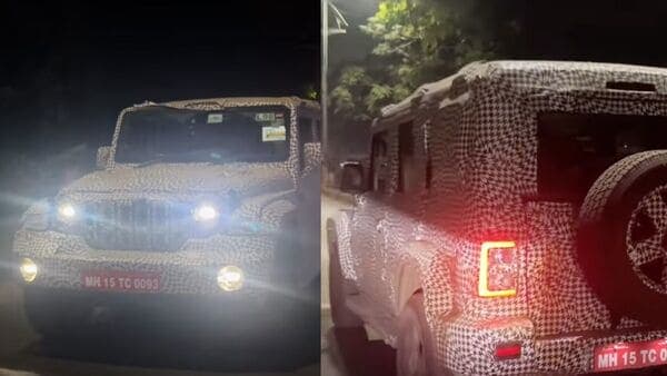 Mahindra and Mahindra has been spotted testing the Thar five-door SUV with hard-top and sunroof. (Image courtesy: Instagram/@_2ndhandluxury)