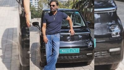 Actor Suniel Shetty posed with his new MG Comet EV on Instagram 