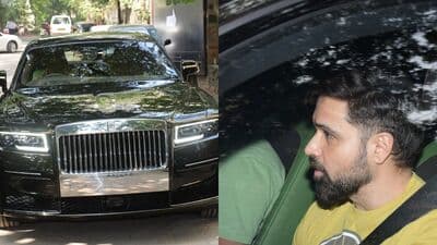 Actor Emraan Hashmi was seen in his new Rolls-Royce Ghost Black Badge at his residence recently 