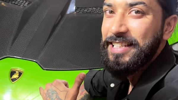 Anurag Dobhal of Big Boss 17 fame, popularly known as UK07 Rider, has bought a swanky Lamborghini Huracan. (Image: Instagram/Anurag Dobhal)