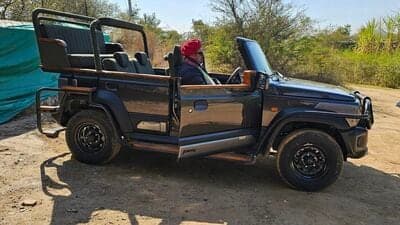 The Maruti Suzuki Jimny gets extensive modifications to fit the new role of a saferi vehicle somewhere in Rajasthan