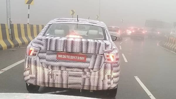 A test mule of the upcoming Maruti Dzire facelift sedan was spotted testing near Gurugram ahead of its expected launch this year. (Image courtesy: Facebook/@JainDeepak)