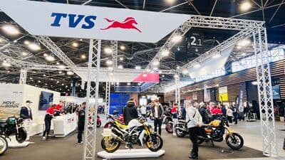 A look at TVS booth at Salon Du Deux Roues 2024