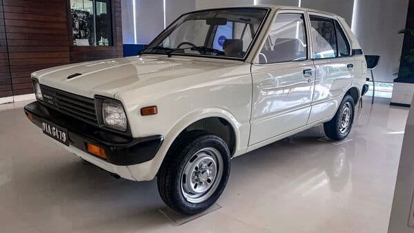 The first customer unit of the M800 (Maruti 800) model which is displayed at the brand centre of Maruti Suzuki India headquarters at Vasant Kunj, in New Delhi.