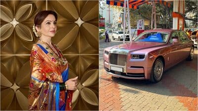 Nita Ambani's new Rolls-Royce Phantom VIII is spec'd in a regal shade of Rose Quartz with the interior finished in Orchid Velvet 