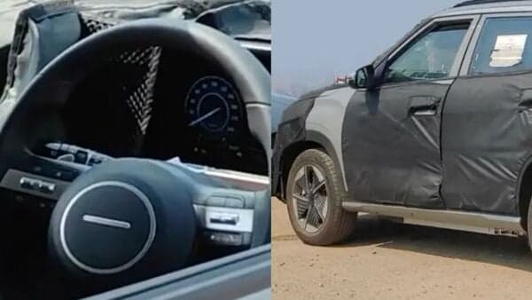 Hyundai Motor was seen testing the electric version of its best-selling model Creta in India. For the first time, the Creta EV spy shots have revealed what the interiors of the SUV may look like. (Image courtesy: Instagram/@piloton_wheels)