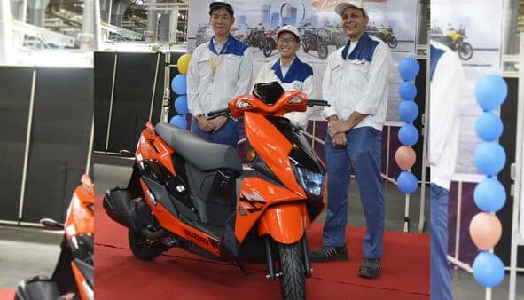The 8 millionth two-wheeler to be produced is the Suzuki Avenis 125 from the brand's manufacturing facility in Haryana